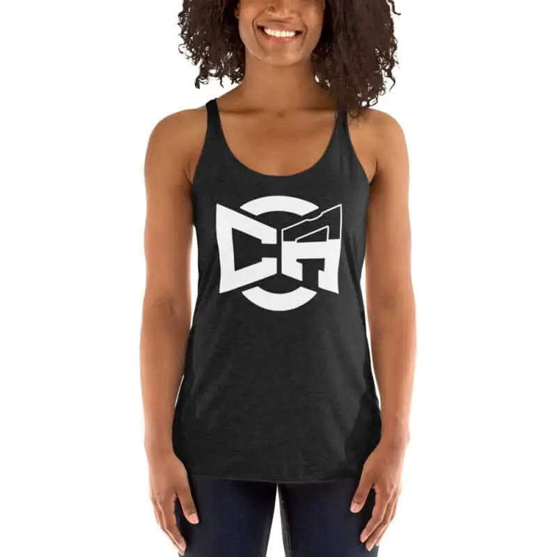 womens racerback tank top vintage black front 6324a51d09b91