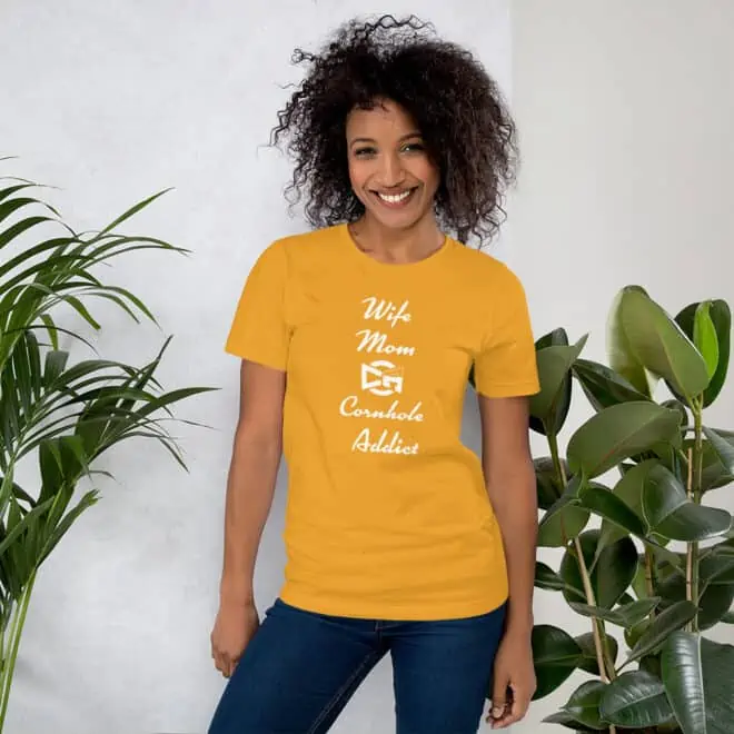 Wife Mom Cornhole Addict T-Shirt - Image 8