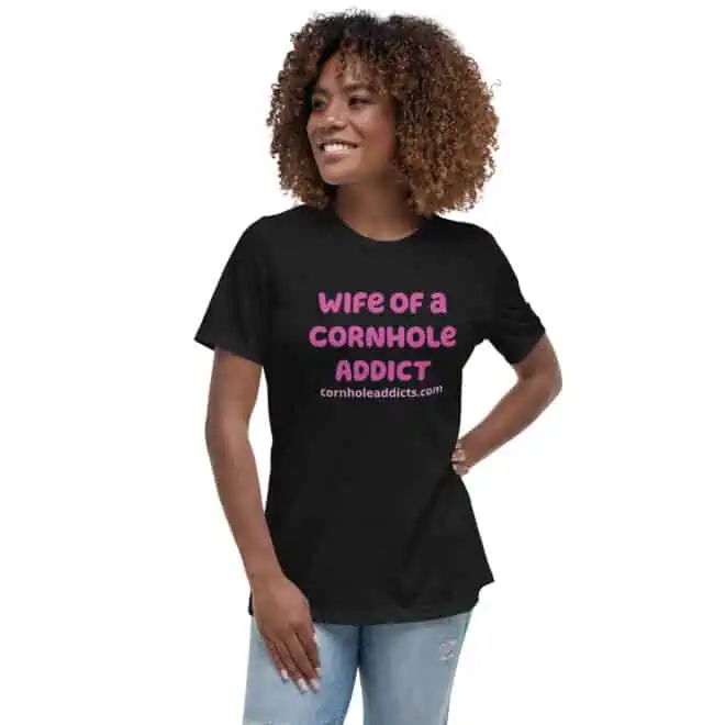 Wife of A Cornhole Addict Relaxed T-Shirt - Image 2
