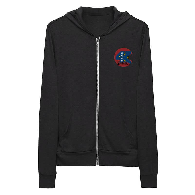 unisex lightweight zip hoodie charcoal black triblend front 6383e1e6d5c3f