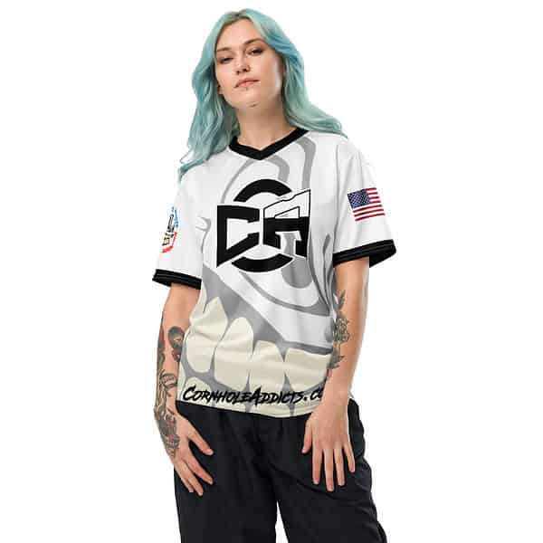 White Faded Sport Jersey - Image 4