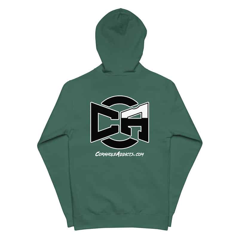 unisex fleece zip up hoodie alpine green back 63d31bf2eb1a0