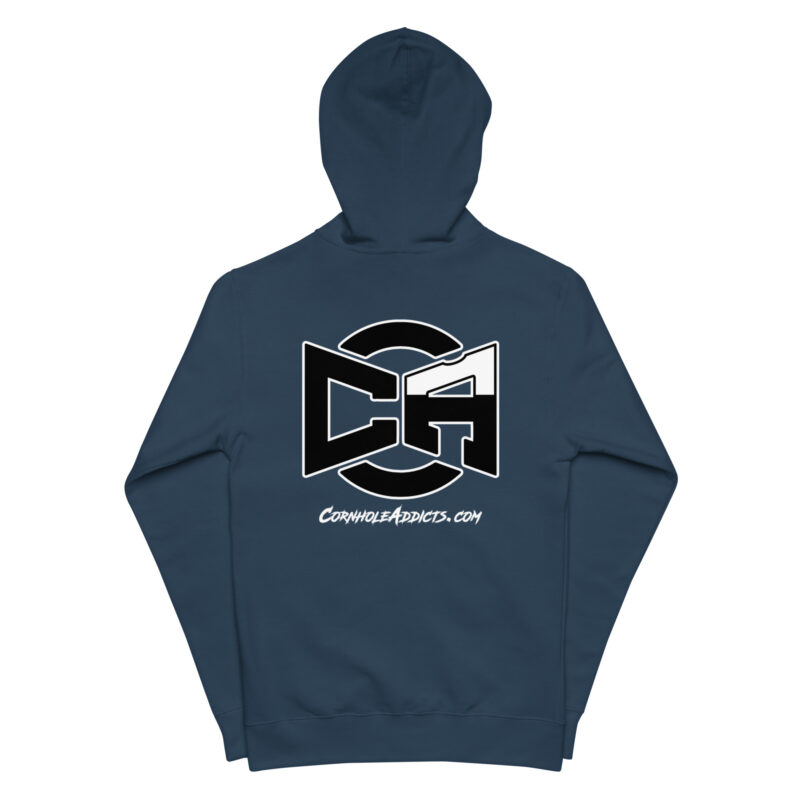 unisex fleece zip up hoodie navy back 63d31bf2eada6