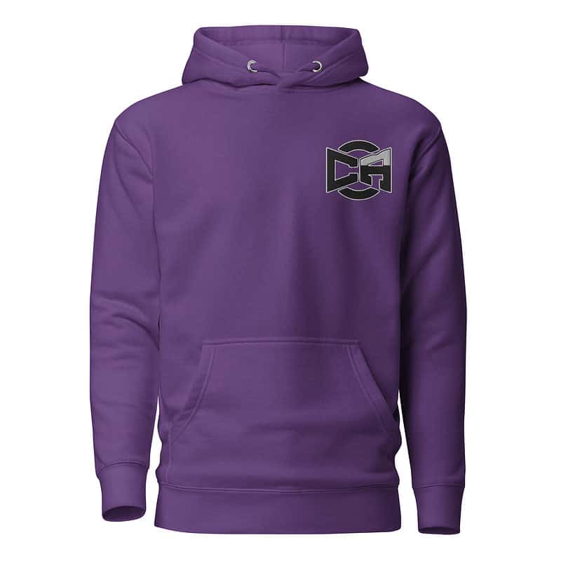 unisex premium hoodie purple front 63d2e775b46f8