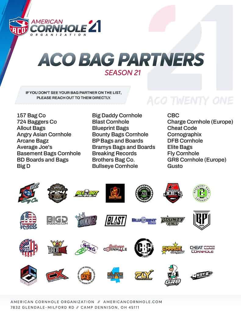 ACO Approved Bag List for Season 21 page 1