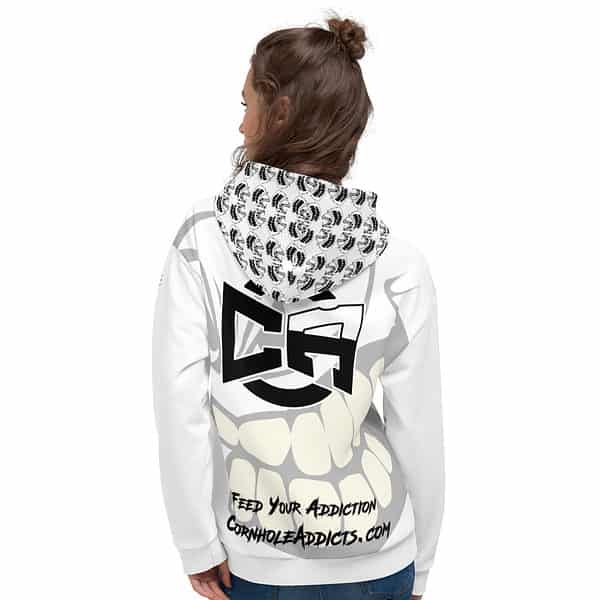 White Faded Logo Hoodie - Image 4