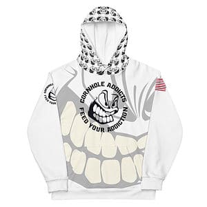 White Faded Logo Hoodie