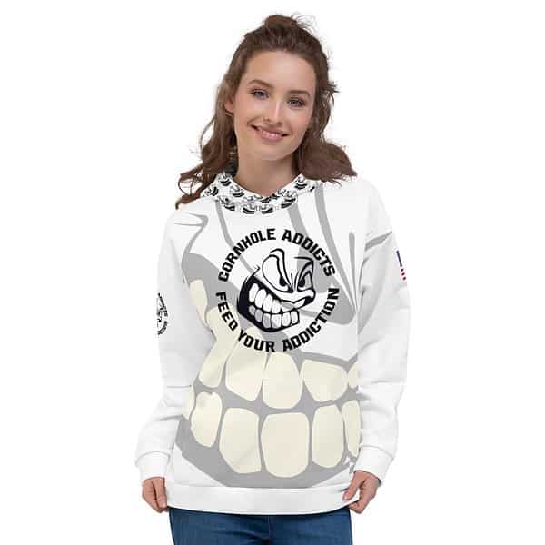 White Faded Logo Hoodie - Image 2
