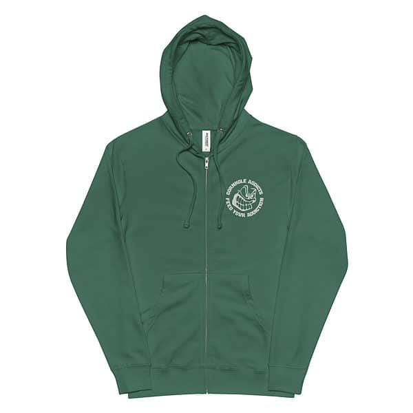 Front & Back Logo Fleece Zip Up Hoodie - Image 7