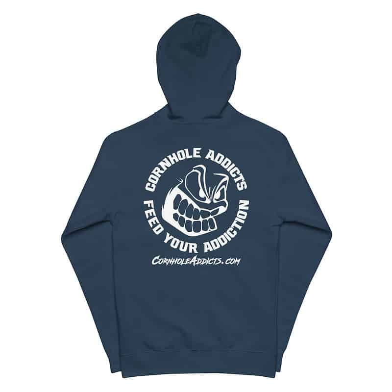 unisex fleece zip up hoodie navy back 63dd8e97d3173