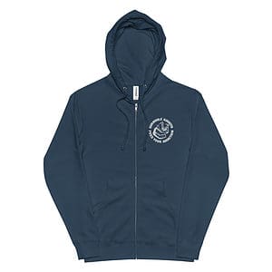 Front & Back Logo Fleece Zip Up Hoodie