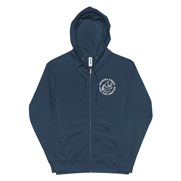 Front & Back Logo Fleece Zip Up Hoodie