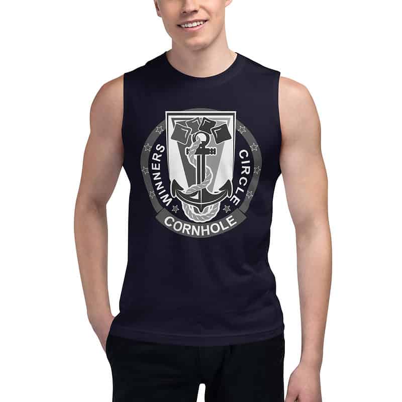 unisex muscle shirt navy front 63ee440624e51