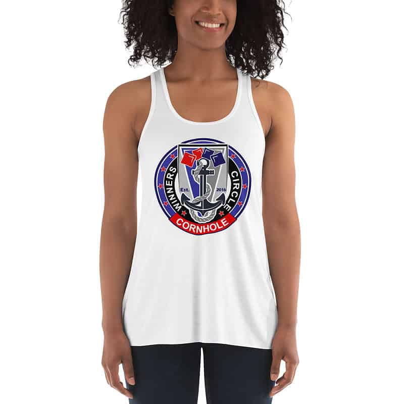 womens flowy racerback tank white front 63f16c7b33718