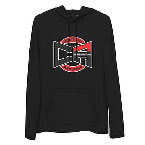 unisex lightweight hoodie black front 647b5f625ce98