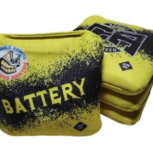 Cornhole Addicts bags Battery yellow