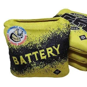 Cornhole Addicts bags Battery yellow