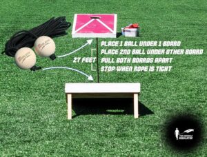 Simple to use measuring device for cornhole boards