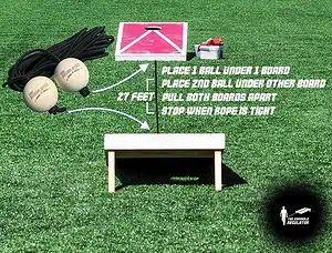 Simple to use measuring device for cornhole boards