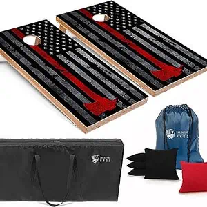 Fireman's Flag Cornhole Board Set w/Bean Bags