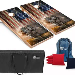 Soldier Kneeling Cornhole Board Set w/Bean Bags