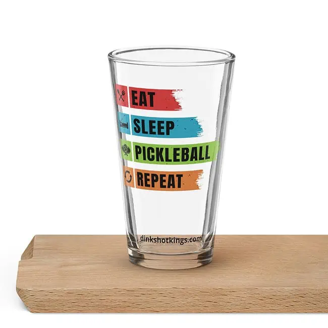 Eat Sleep Pickleball Repeat Pint Glass