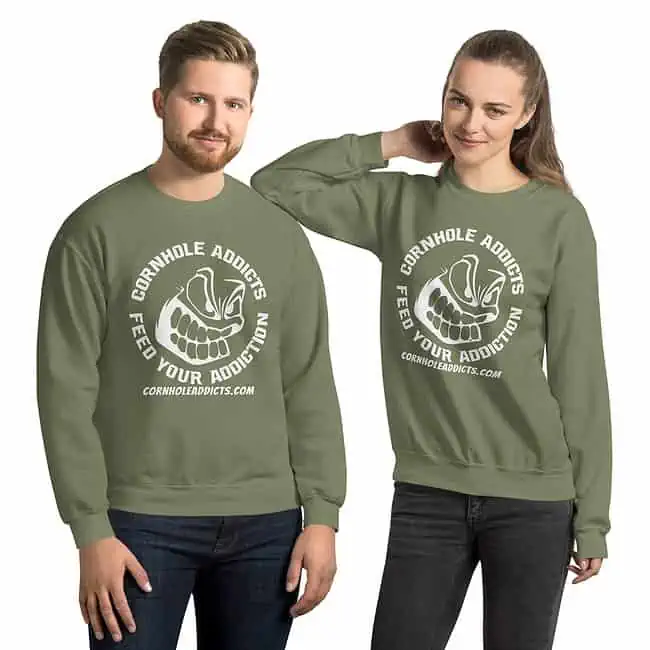 unisex crew neck sweatshirt military green front 65dcc16381114