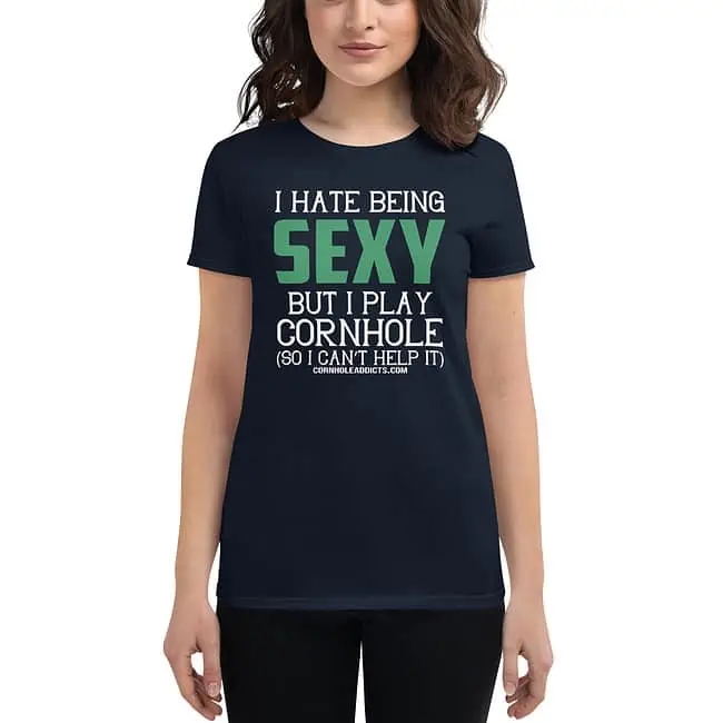 Hate Being Sexy Cornhole Women's Fit Tee - Image 3