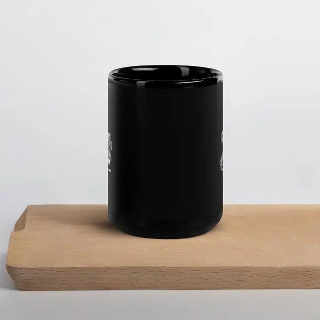 Blacked Out New Addicts Logo Black Glossy Mug - Image 5