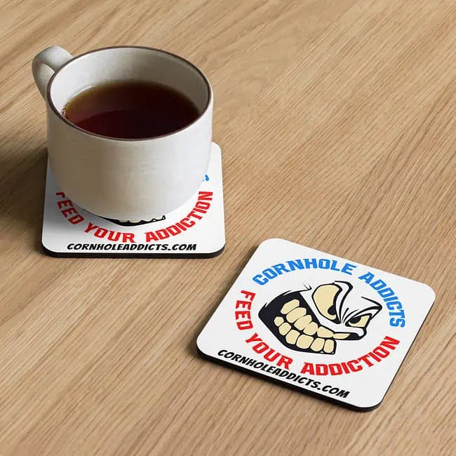 Cornhole Addicts Cork-back coaster
