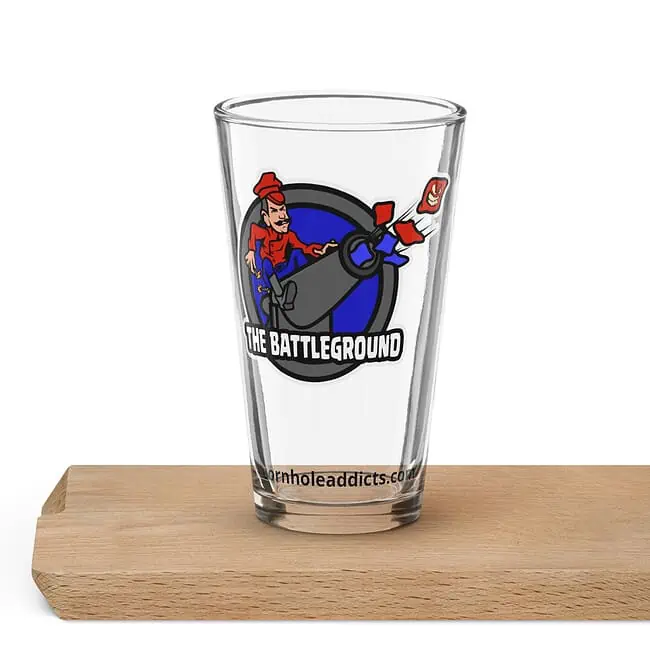 The Battleground Cornhole Pint Glass