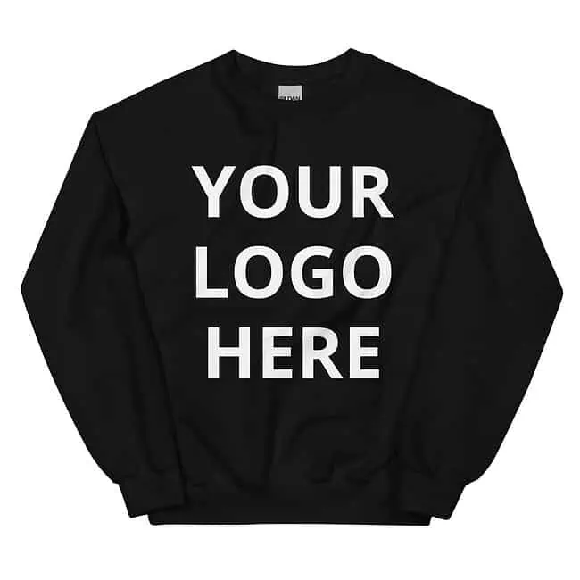 unisex crew neck sweatshirt black front 65e1df32680c6