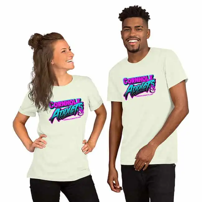 Pink Light Blue Addicts Text Logo T-Shirt