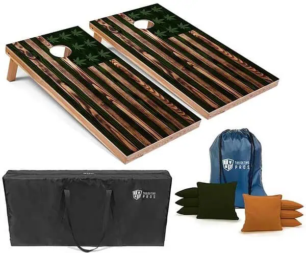 Cannabis Flag Cornhole Board Set w/Bean Bags