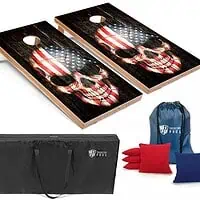 Patriotic Skull Cornhole Board Set w/Bean Bags