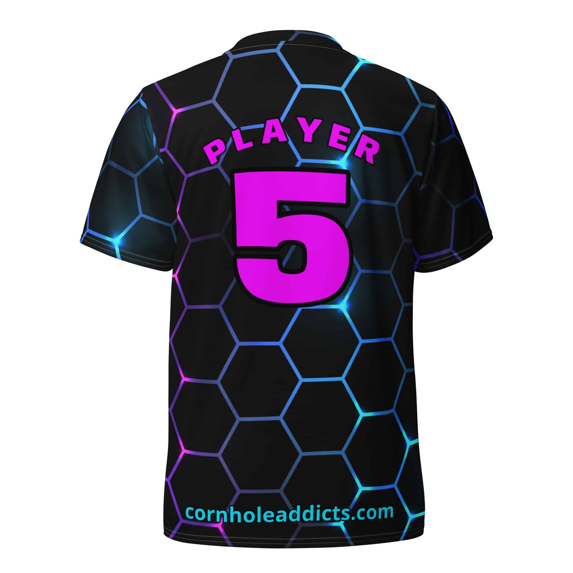 Pink and Teal Hex Design Sport Jersey 2 Pink and Teal Hex Design Sport Jersey - Image 2