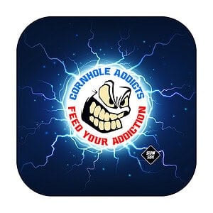 Electric cornhole addicts bags backside