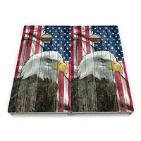 Faded Eagle American Flag Cornhole Boards