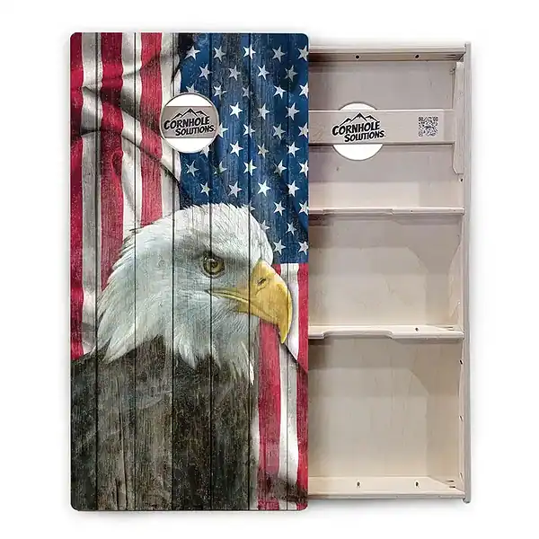Faded Eagle American Flag Cornhole Boards - Image 2