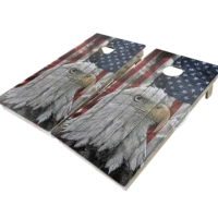 Faded Eagle American Flag Cornhole Boards