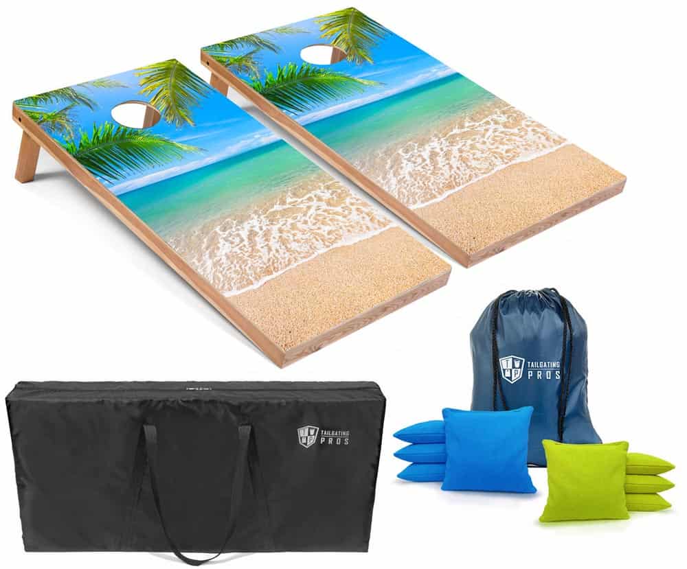 At The Beach Cornhole Board Set w/Bean Bags 1 At The Beach Cornhole Board Set w/Bean Bags