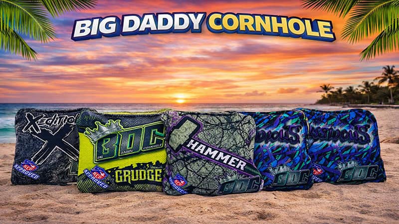 Big daddy cornhole feature ACO approved Big Daddy Cornhole bags