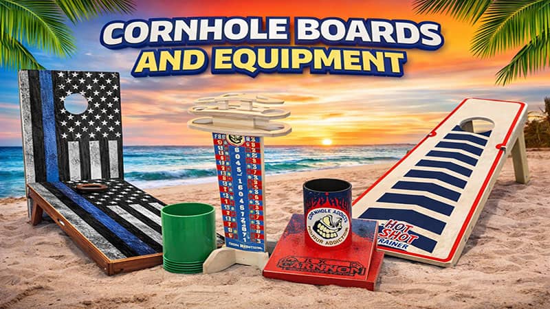 Pro cornhole boards, skinny board and trainers and more