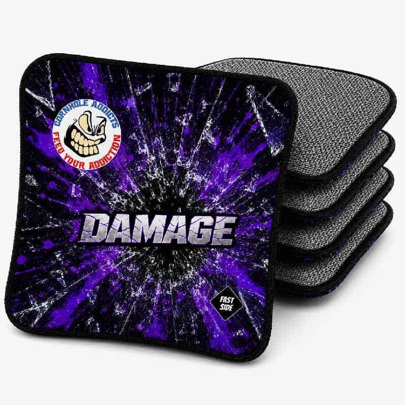 Cornhole Addicts Damage - Speed 5/9 1 Damage cornhole bag - purple