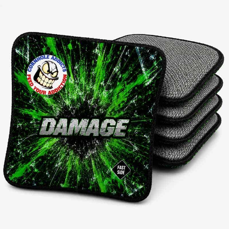 Cornhole Addicts Damage - Speed 5/9 2 Damage cornhole bag - green