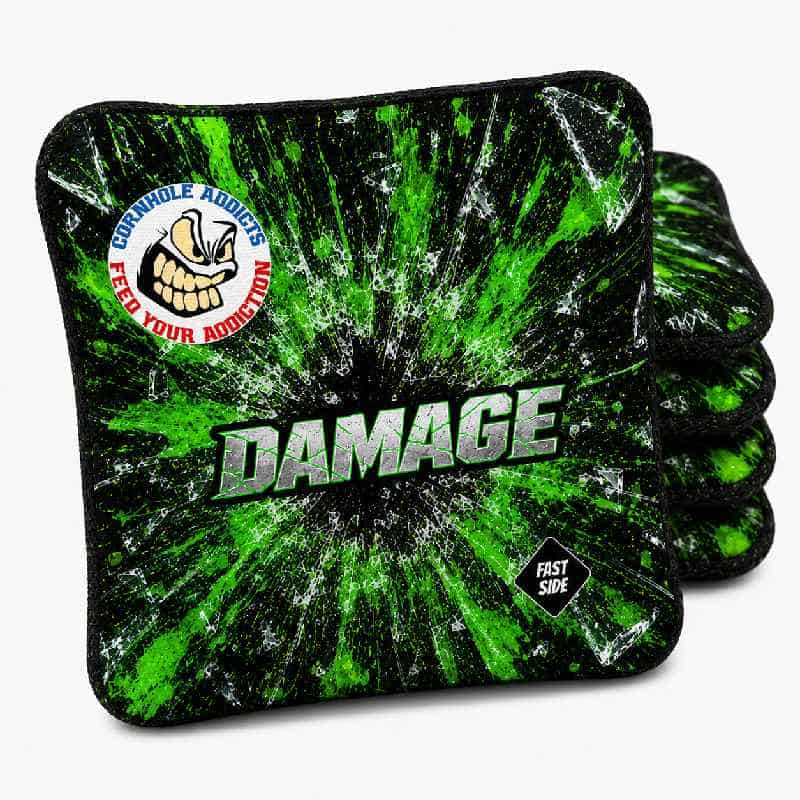Cornhole Addicts Damage - Speed 5/9 1 Damage cornhole bag - green