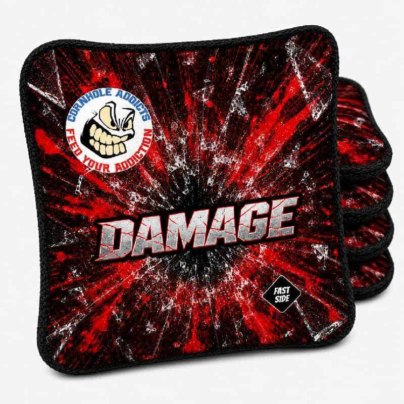 Cornhole Addicts Damage - Speed 5/9 2 Damage cornhole bag - red