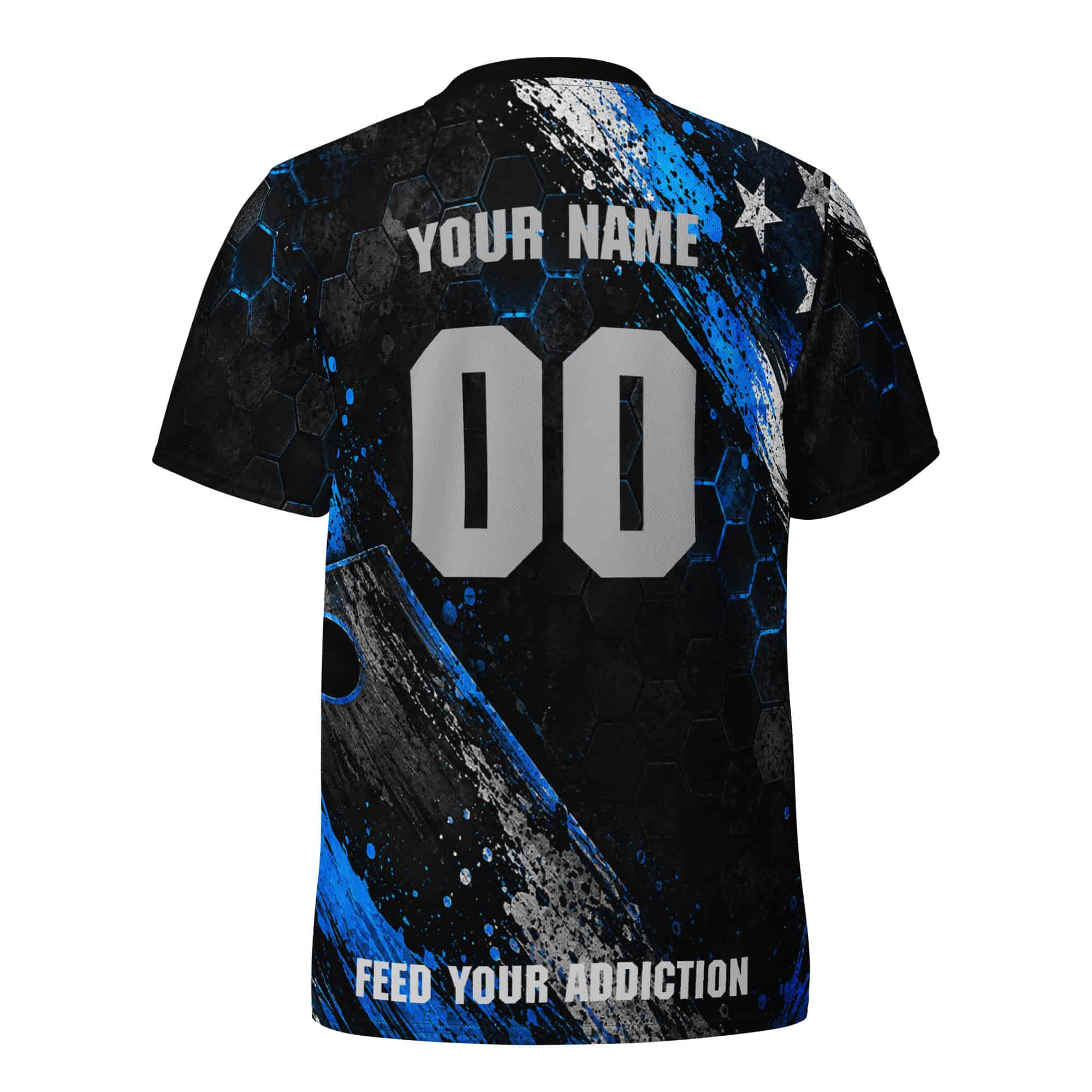 Electric Blue Grunge Jersey 2 Electric Blue Grunge Jersey - Image 2